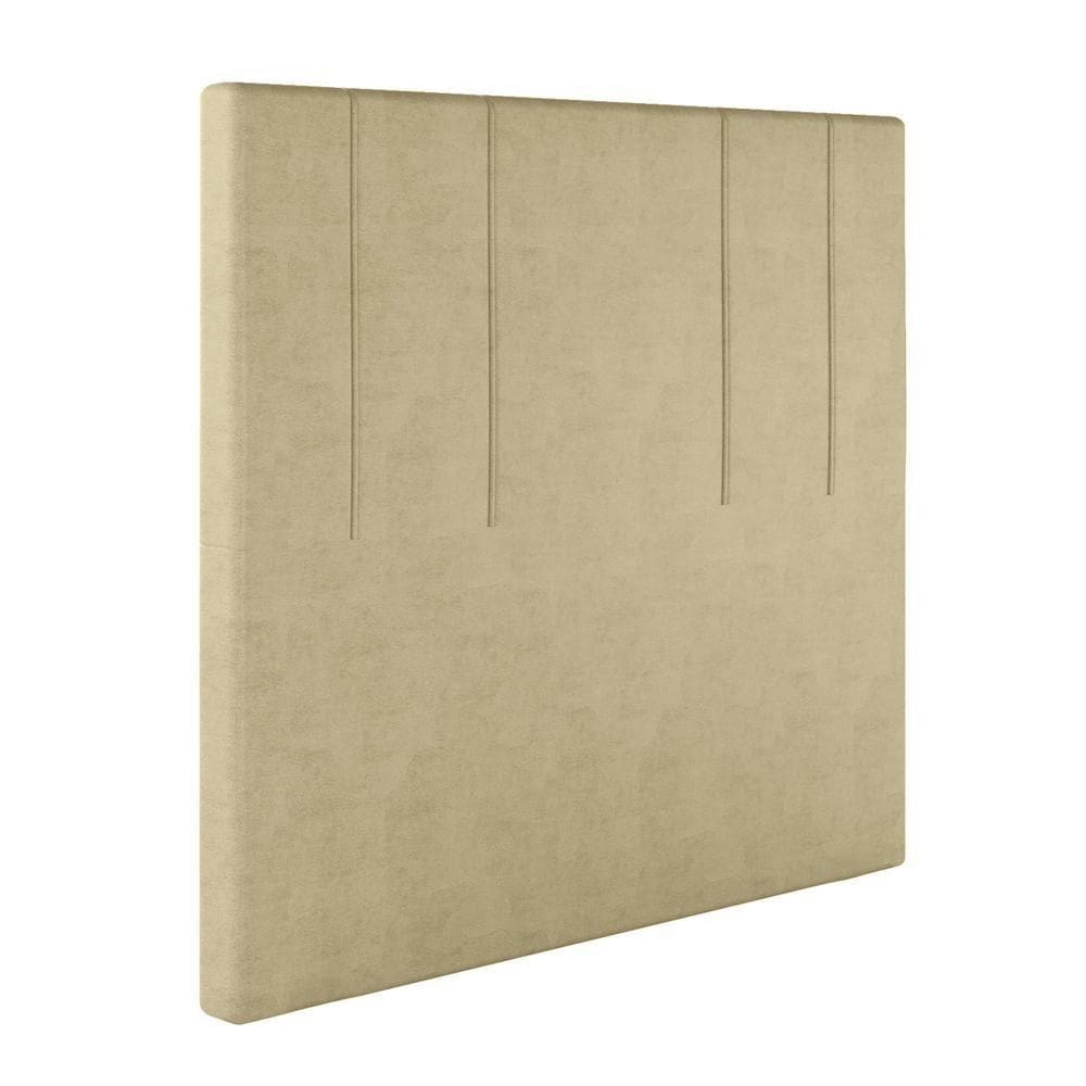 Cabeceira Casal Madri Em Veludo Com Sapata Cor Bege Sonhar