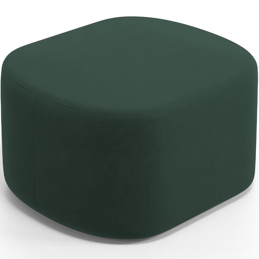 Puff Decorativo Orgânico Para Living Quarto 70cm Doha W01 Suede Verde Musgo - Lyam Decor