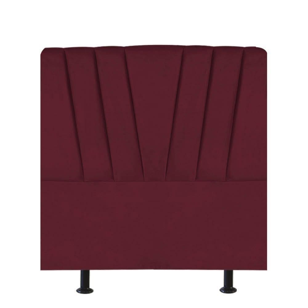 Cabeceira Estofada Bélgica 100cm Solteiro Para Cama Box Quarto Suede Bordô - Gat Magazine