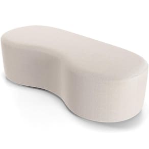 Puff Decorativo Orgânico Para Living Quarto 140cm Orbit W01 Bouclê Creme - Lyam Decor
