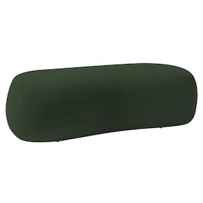 Puff Decorativo Itália 160cm Sala Escritorio Luxo Linho - Doce Sonho Móveis Cor Verde