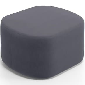 Puff Decorativo Orgânico Para Living Quarto 70cm Doha W01 Suede Cinza - Lyam Decor