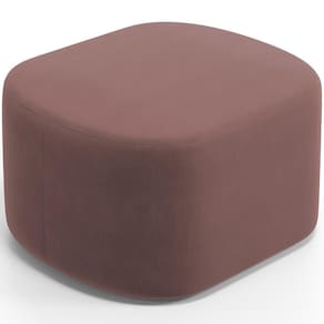 Puff Decorativo Orgânico Para Living Quarto 70cm Doha W01 Suede Rosê - Lyam Decor