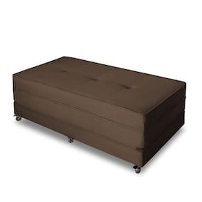 Puff Cama Dobrável Casal Cor Suede Café