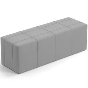 Puff Decorativo Living Sala De Estar 160 Cm Roma W01 Suede Cinza -Lyam
