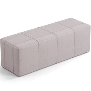 Puff Decorativo Living Sala De Estar 195 Cm Roma W01 Linho Bege -Lyam