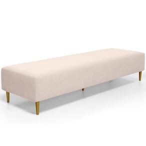 Puff Decorativo Bali W01 Pés Palito 190x60cm Suede Bege - Lyam Decor