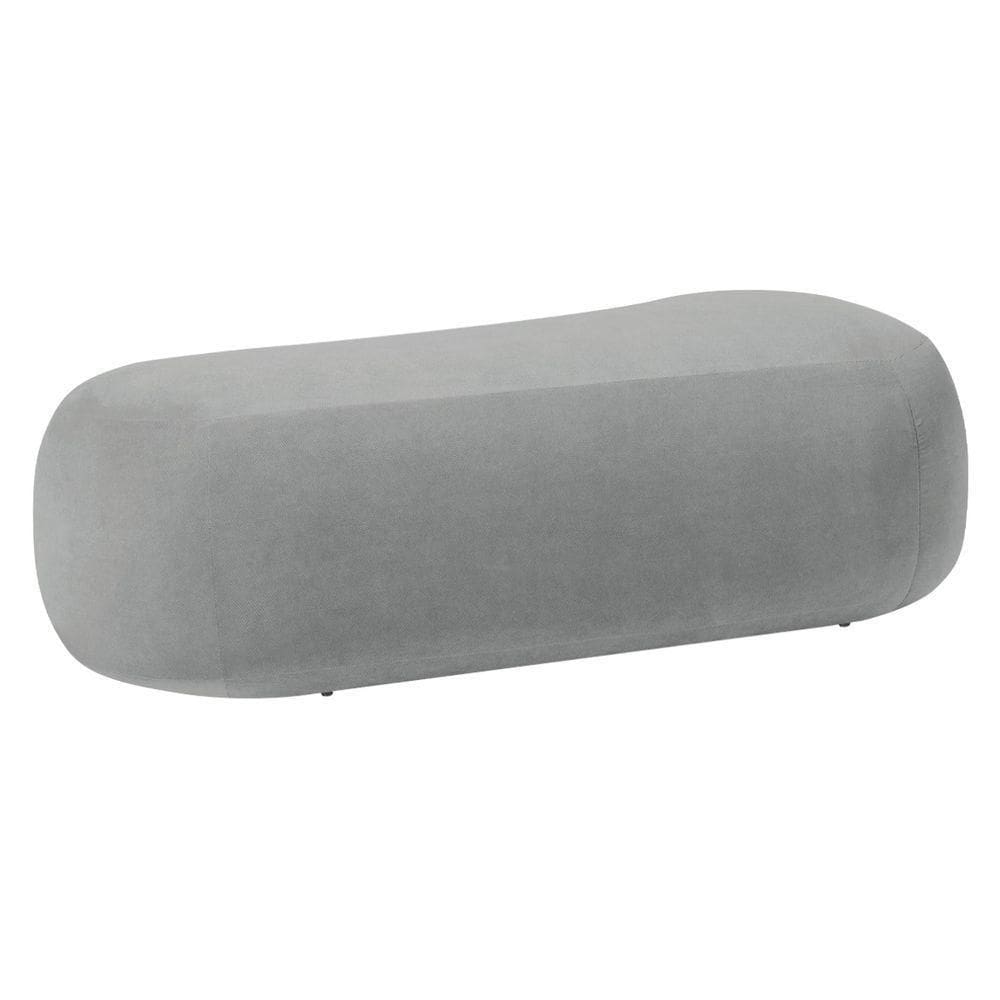 Puff Decorativo Itália 160cm Sala Escritorio Luxo Bouclé Cor Cinza