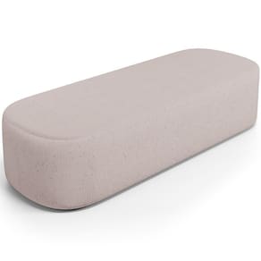 Puff Decorativo Orgânico Para Living Quarto 195cm Doha W01 Linho Bege - Lyam Decor