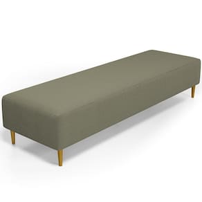 Puff Decorativo Bali W01 Pés Palito 170x60cm Bouclê Oliva - Lyam Decor