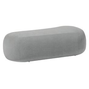 Puff Itália 120cm Sala Escritorio Luxo Bouclé Cinza