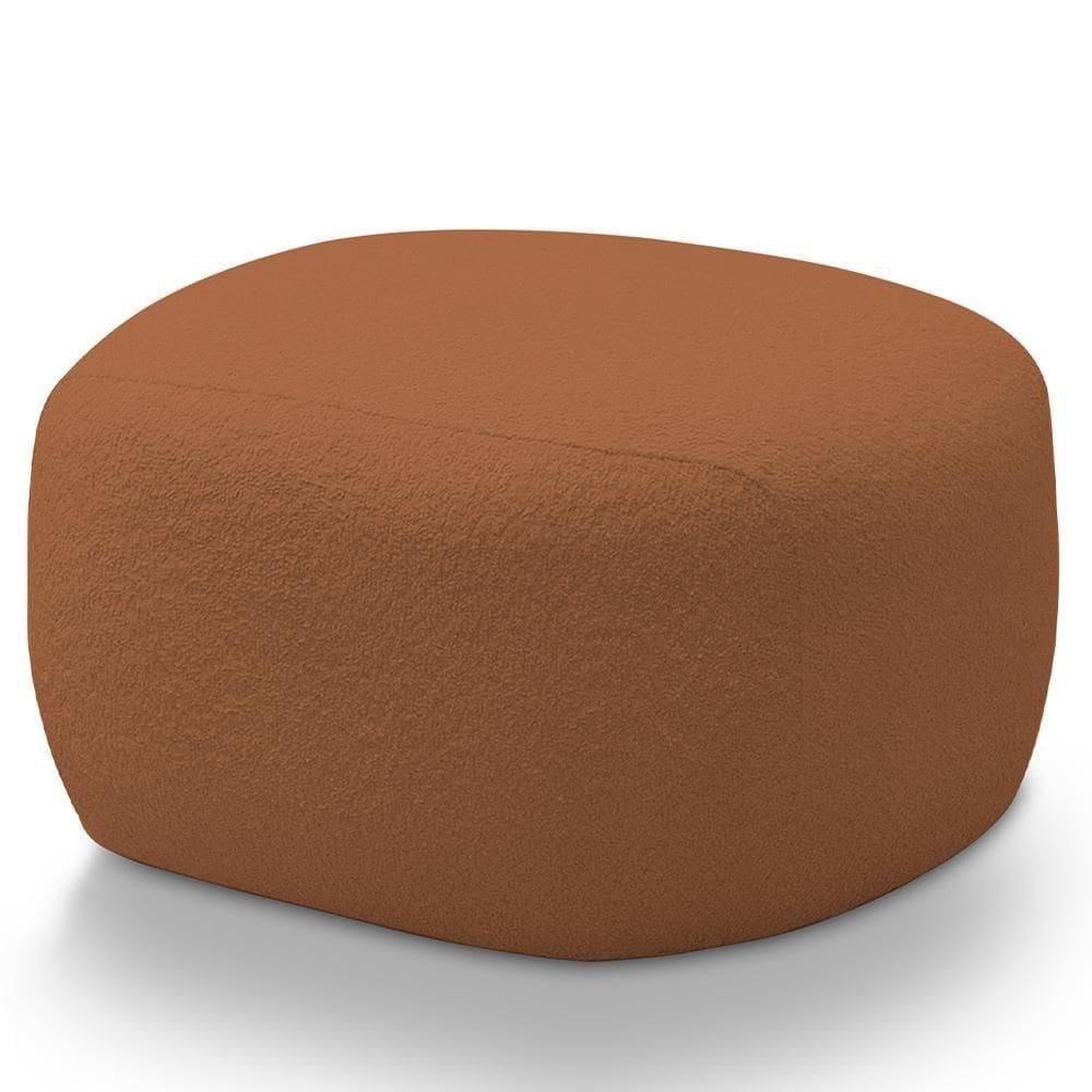 Puff Decorativo Orgânico Para Sala De Estar Living Barolo L06 Bouclê Terracota - Lyam Decor