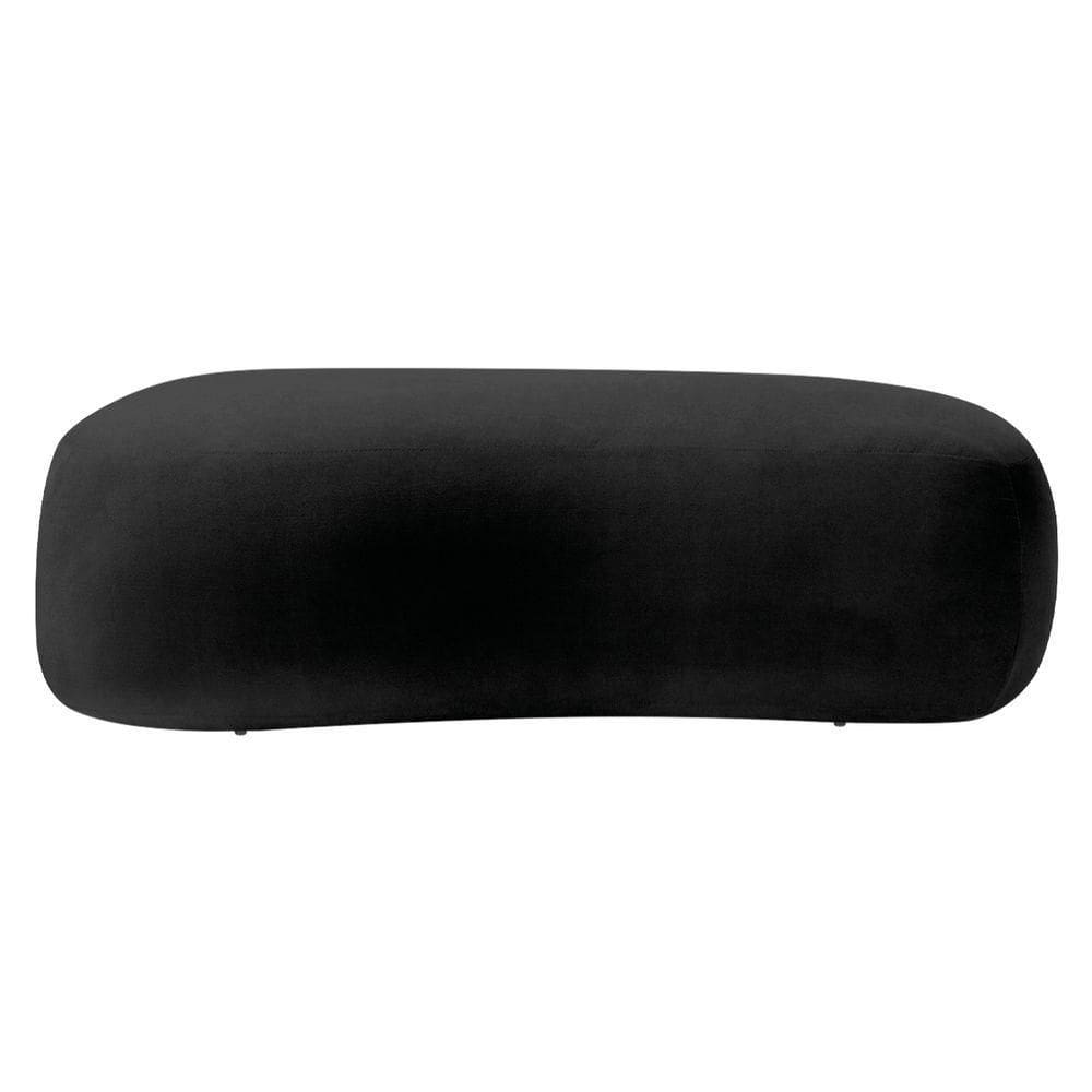 Puff Decorativo Itália 140cm Sala Escritorio Luxo Linho - Doce Sonho Móveis Cor Preto