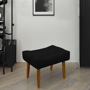 Puff Decorativo Quarto E Sala De Estar Suede Light Herrero Cor:preto