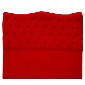 Cabeceira Casal Queen Para Cama Box Estofada Dunas Veludo Cor Vermelho