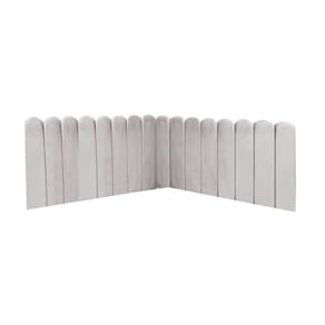 Cabeceira Painel Cama Queen Box Nuvem Suede Sandy 160 Cm Cor:cinza Claro