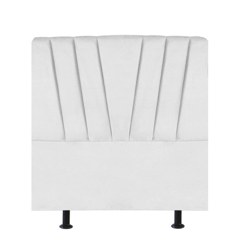 Cabeceira Estofada Bélgica 90cm Solteiro Para Cama Box Quarto Corino Branco - Gat Magazine