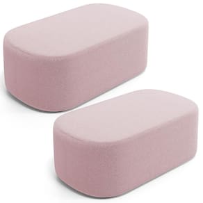 Kit 02 Puffs Decorativos Orgânicos Para Living Quarto 100cm Doha W01 Bouclê Rose - Lyam Decor