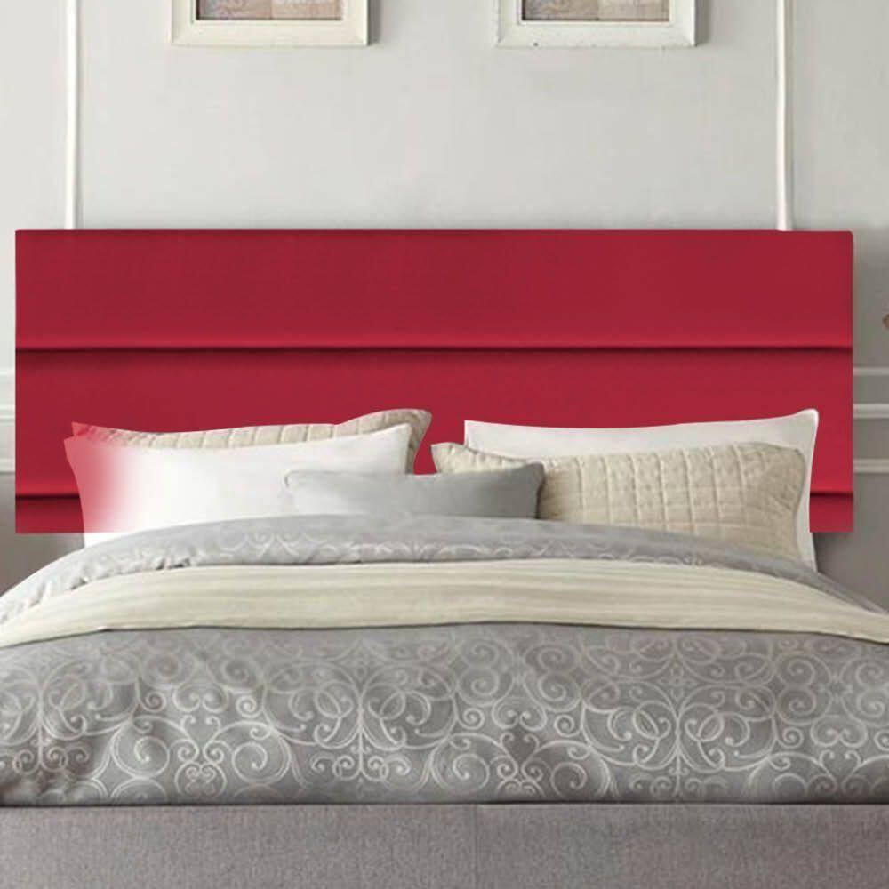 Painel Estofada Argentina 140cm Casal Para Cama Box Quarto Corino Vermelho - Gat Magazine