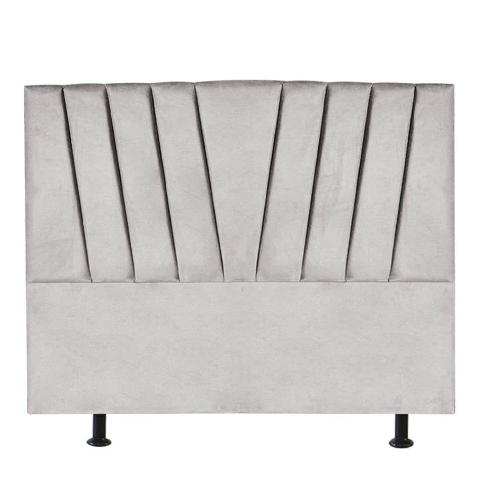 Cabeceira Estofada Bélgica 140cm Casal Para Cama Box Quarto Suede Cinza Claro - Gat Magazine