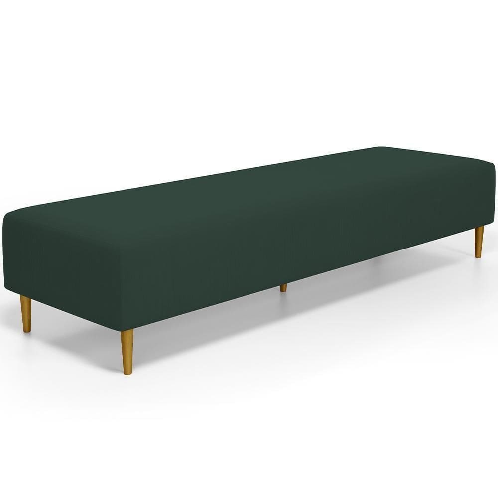 Puff Decorativo Bali W01 Pés Palito 190x60cm Suede Verde Musgo - Lyam Decor