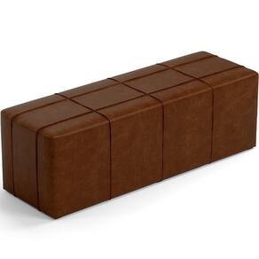 Puff Decorativo Living Sala De Estar 195 Cm Roma W01 Couríssimo Marrom -Lyam