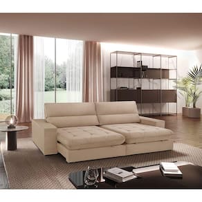 Sofá Aspem Linho 02 Módulos De 120cm B25cm Meu Sofá Online A226 Linho Bege