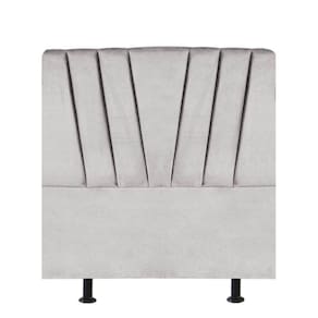 Cabeceira Estofada Bélgica 90cm Solteiro Para Cama Box Quarto Suede Cinza Claro - Gat Magazine
