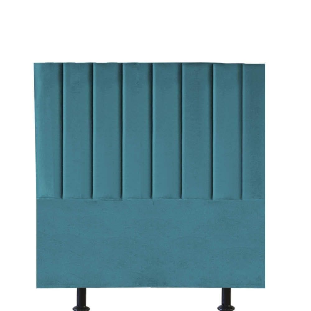 Cabeceira Estofada Carla 100cm Solteiro Para Cama Box Quarto Suede Azul Turquesa - Gat Magazine
