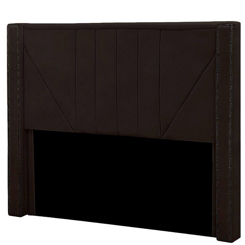 Cabeceira Casal Estofada Para Cama Box Toronto Veludo Cor Marrom
