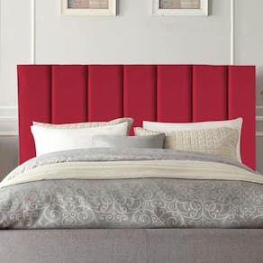 Cabeceira Estofada Carla 160cm Queen Size Para Cama Box Quarto Corino Vermelho - Gat Magazine