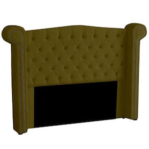 Cabeceira Casal King Size Estofada Para Cama Box Ayla Veludo Cor Tabaco
