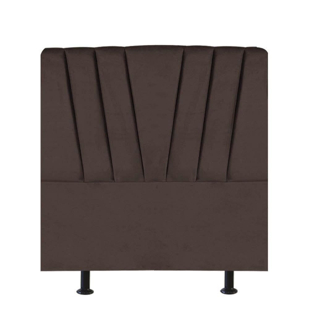 Cabeceira Estofada Bélgica 90cm Solteiro Para Cama Box Quarto Suede Marrom - Gat Magazine