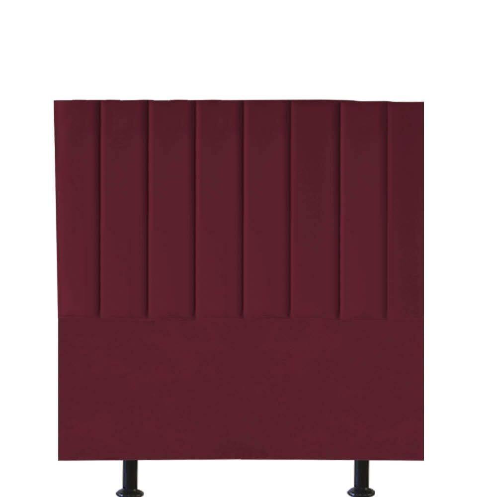 Cabeceira Estofada Carla 90cm Solteiro Para Cama Box Quarto Suede Bordô - Gat Magazine