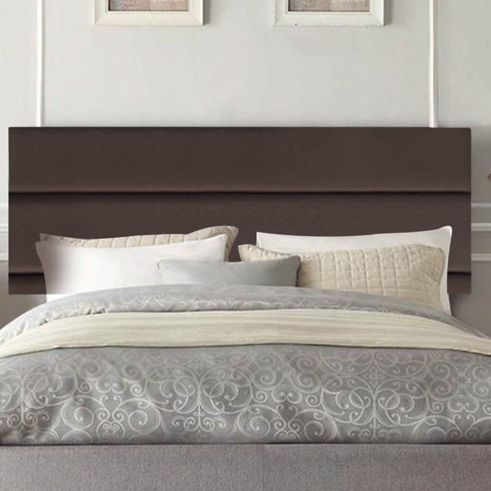 Painel Estofada Argentina 90cm Solteiro Para Cama Box Quarto Corino Marrom - Gat Magazine