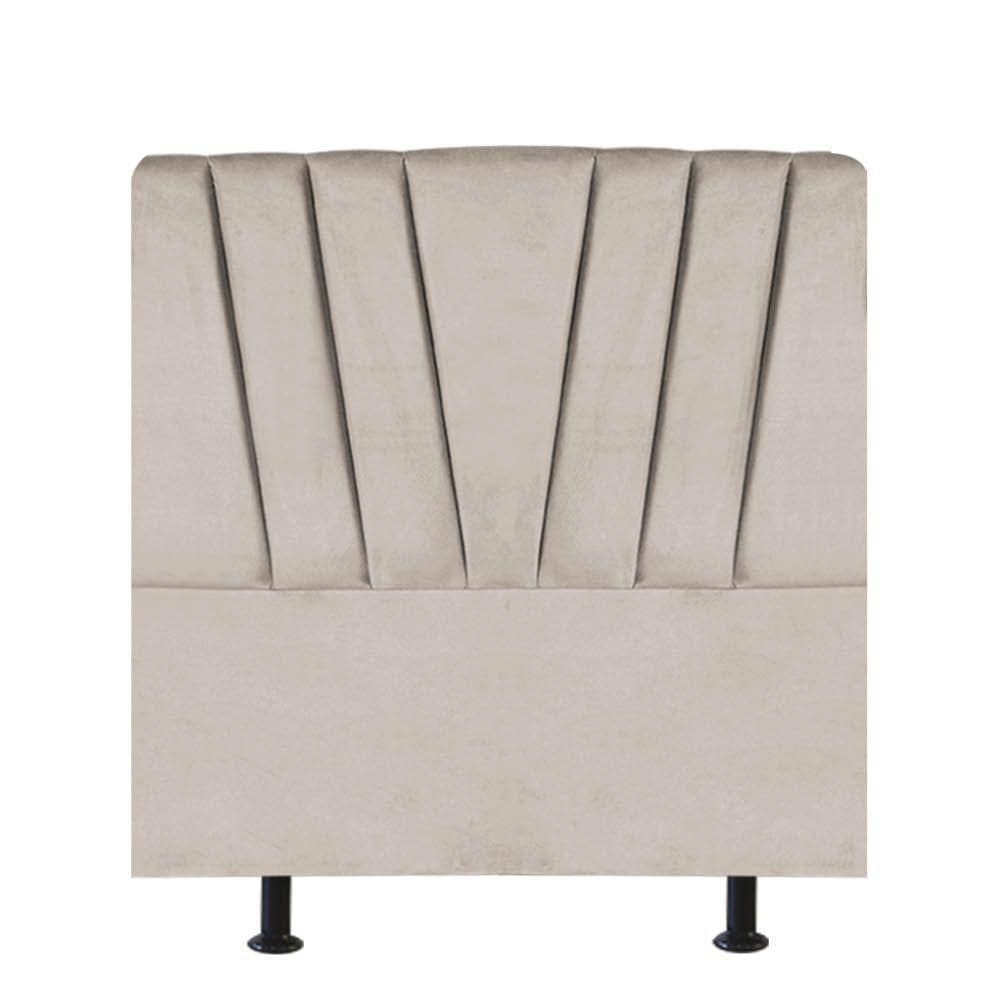 Cabeceira Estofada Bélgica 90cm Solteiro Para Cama Box Quarto Suede Bege - Gat Magazine