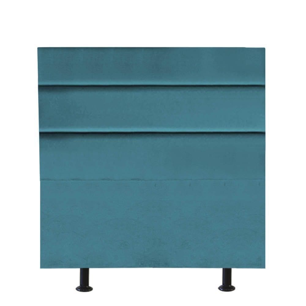 Cabeceira Estofada Argentina 90cm Solteiro Para Cama Box Quarto Suede Azul Turquesa - Gat Magazine