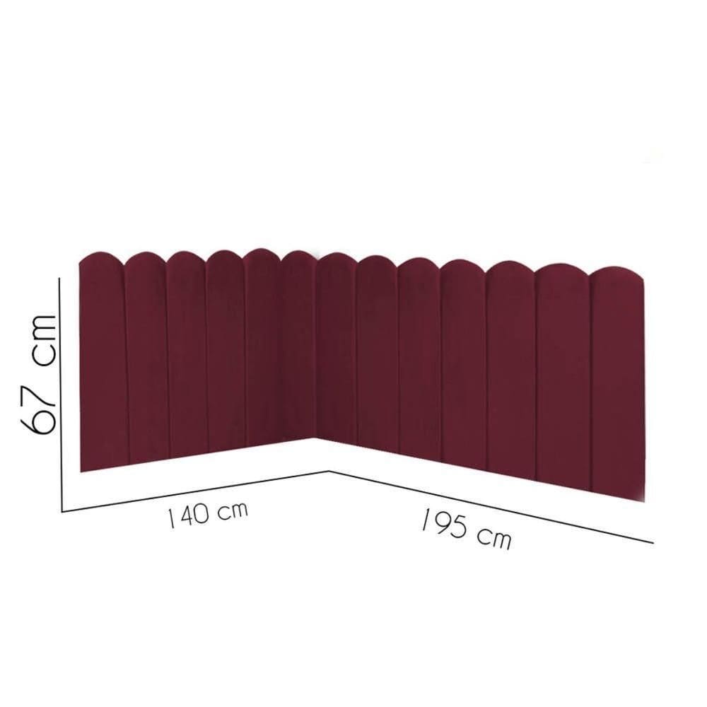Cabeceira Painel Cama Casal Box Nuvem Suede Sandy 140 Cm :bordô