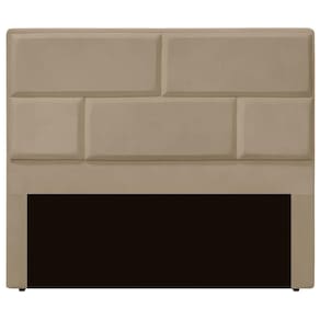 Cabeceira Casal King Size Estofada Para Cama Box Jade Veludo Bege Escuro