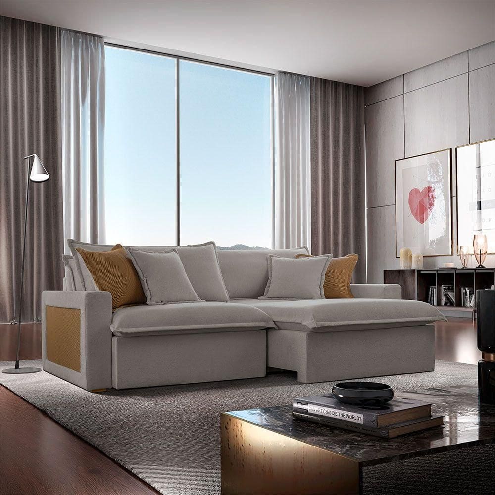 Sofá Dallas Veludo Dois Módulos De 120cm B15 Meu Sofá Online B026 Veludo Prata