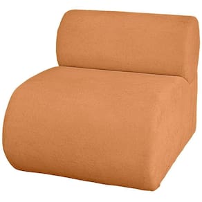 Poltrona Orgânica Luxo Virginia Sala Recepção Tecido Boucle Cor Terracota