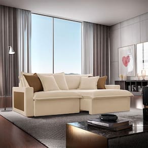 Sofá Dallas Linho Dois Módulos De 100cm B15 Meu Sofá Online A294 Linho Creme