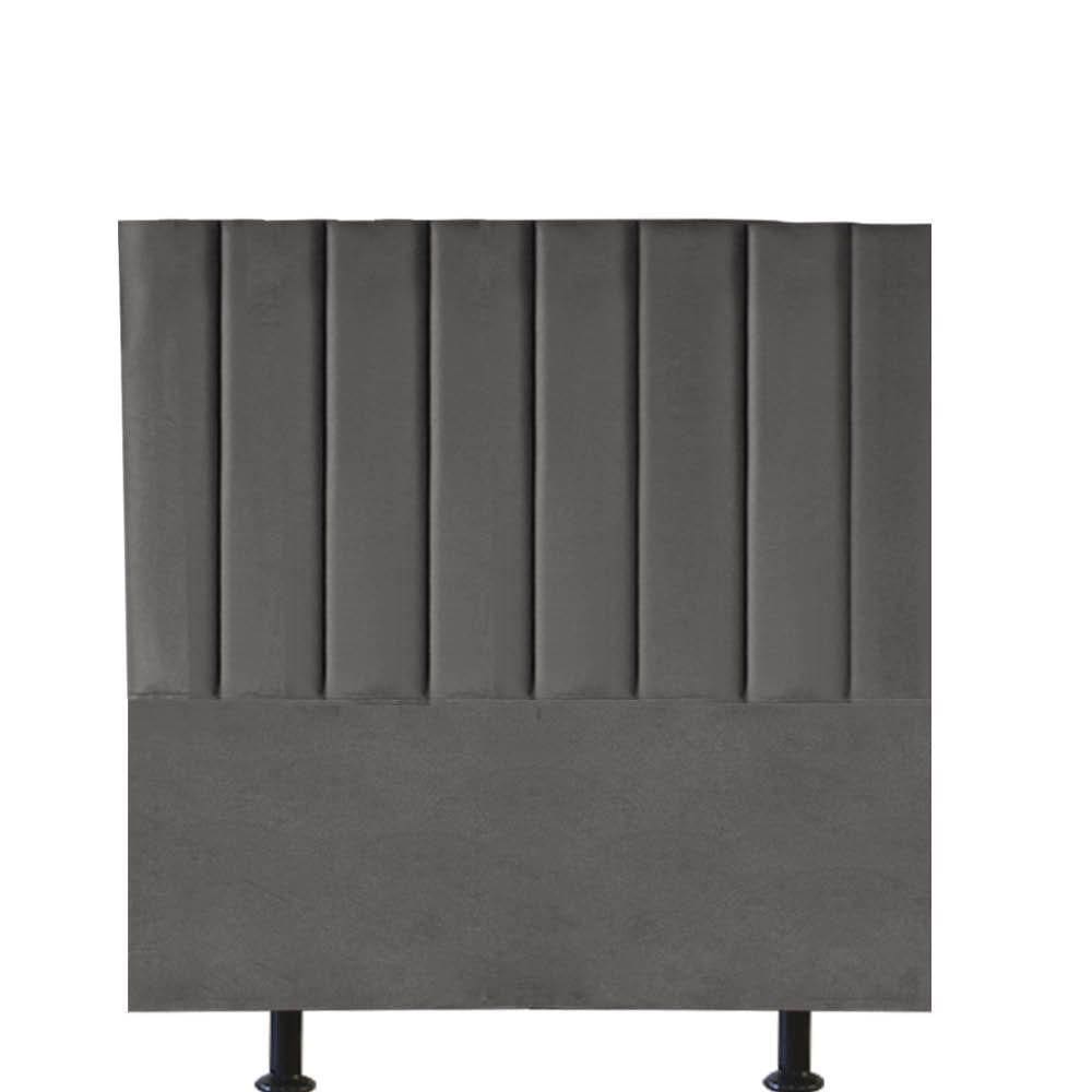Cabeceira Estofada Carla 100cm Solteiro Para Cama Box Quarto Corino Cinza - Gat Magazine