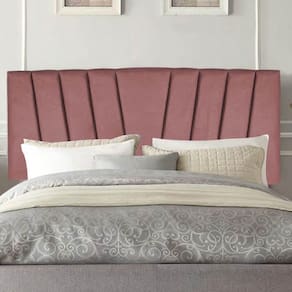 Painel Estofada Bélgica 140cm Casal Para Cama Box Quarto Suede Rose Gold - Gat Magazine