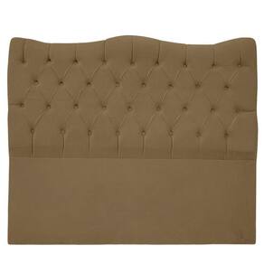 Cabeceira Casal Estofada Para Cama Box Ayla Veludo Cor Capuccino