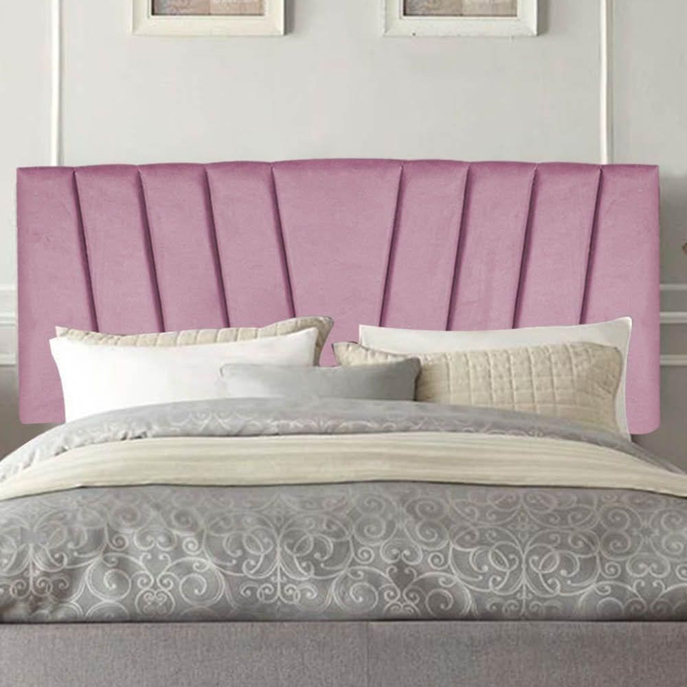 Painel Estofada Bélgica 100cm Solteiro Para Cama Box Quarto Suede Rosa Bebê - Gat Magazine