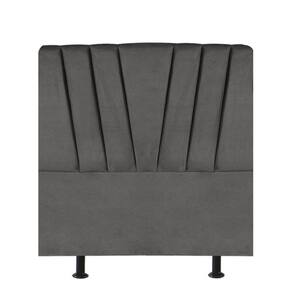 Cabeceira Estofada Bélgica 100cm Solteiro Para Cama Box Suede Cinza Escuro Grafite Gat Magazine