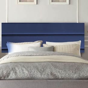 Painel Estofada Argentina 140cm Casal Para Cama Box Quarto Suede Azul Marinho - Gat Magazine