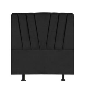 Cabeceira Estofada Bélgica 100cm Solteiro Para Cama Box Quarto Suede Preto - Gat Magazine