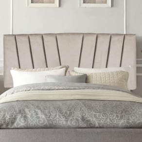 Painel Estofada Bélgica 160cm Queen Size Para Cama Box Quarto Corino Bege - Gat Magazine